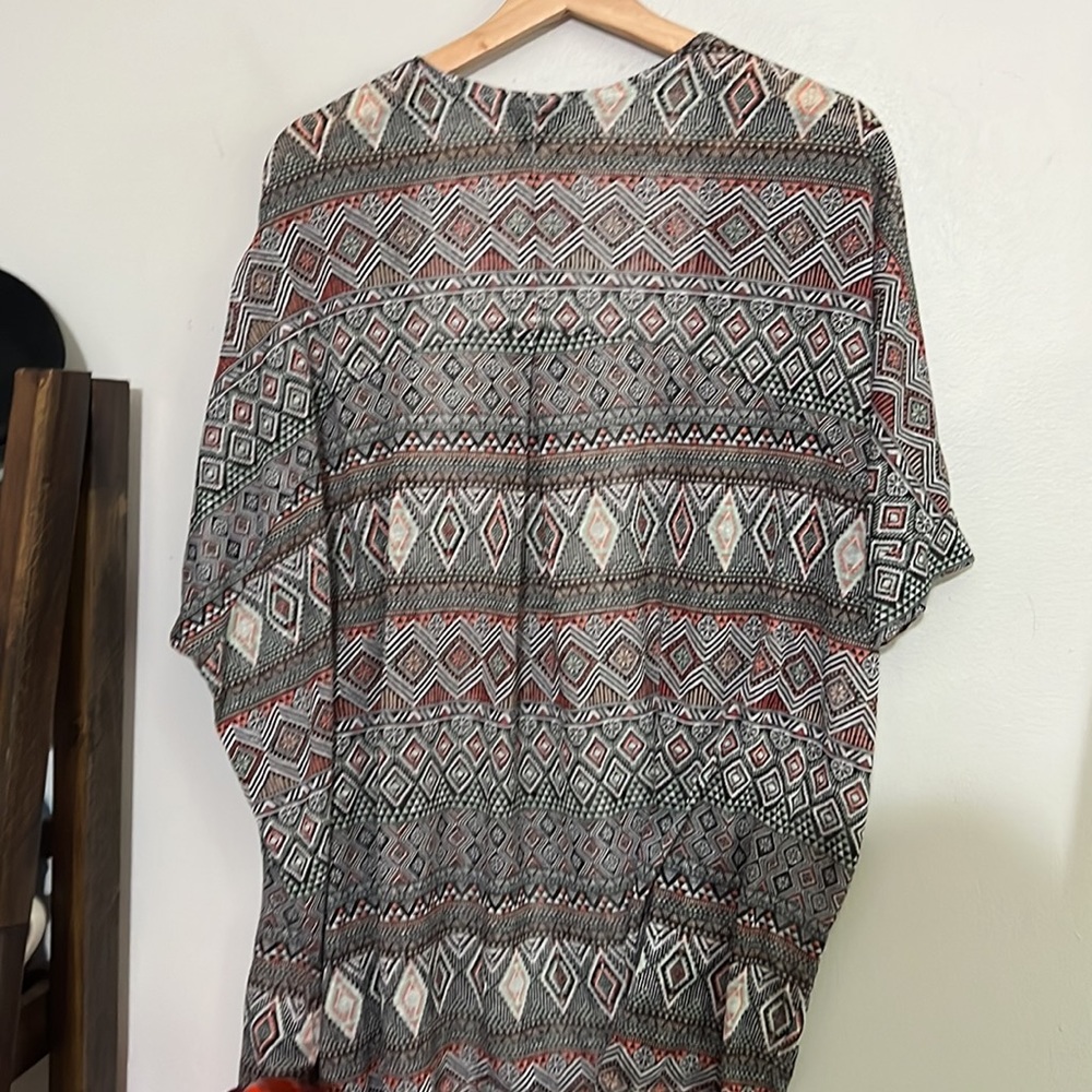 Torrid Plus Size Geo Print Hacci Knit Dolman Open… - image 6